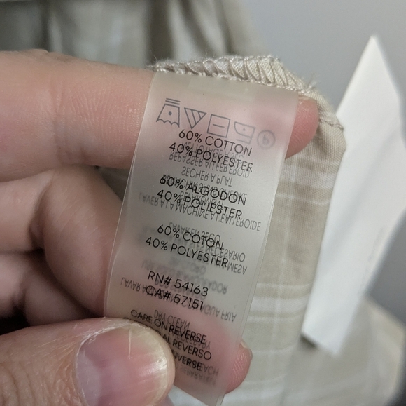 Calvin Klein size 10 Short Sleeve Cotton Blend Dress - Beige/White - Picture 8 of 11